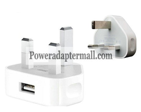 100 X 3 Pin USB UK AC Wall Charger Adapter Plug For iPOD iPHONE